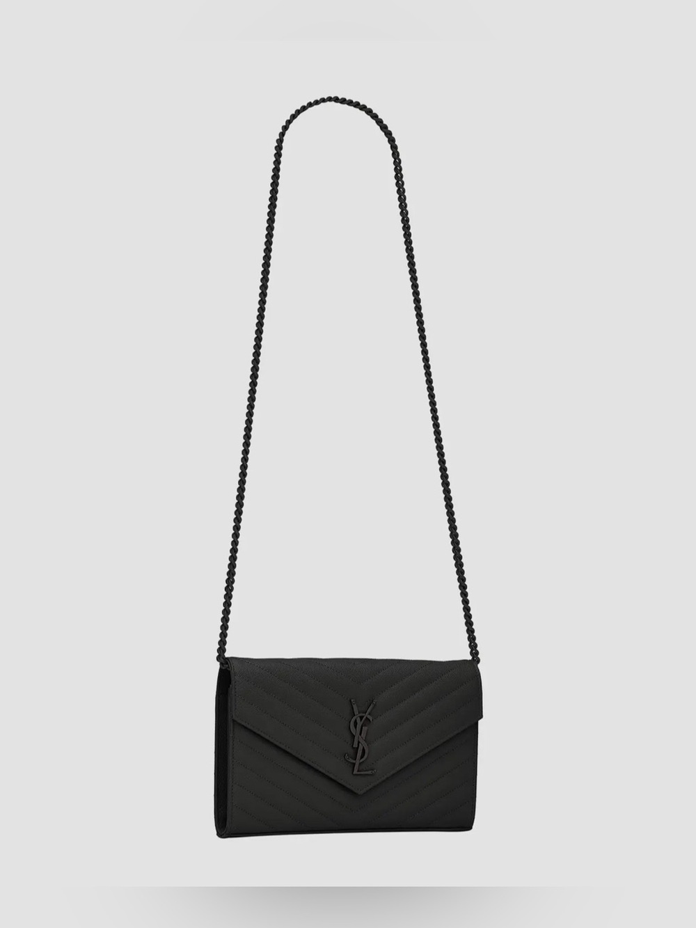 Saint Laurent Black Envelope Crossbody with Chain Strap